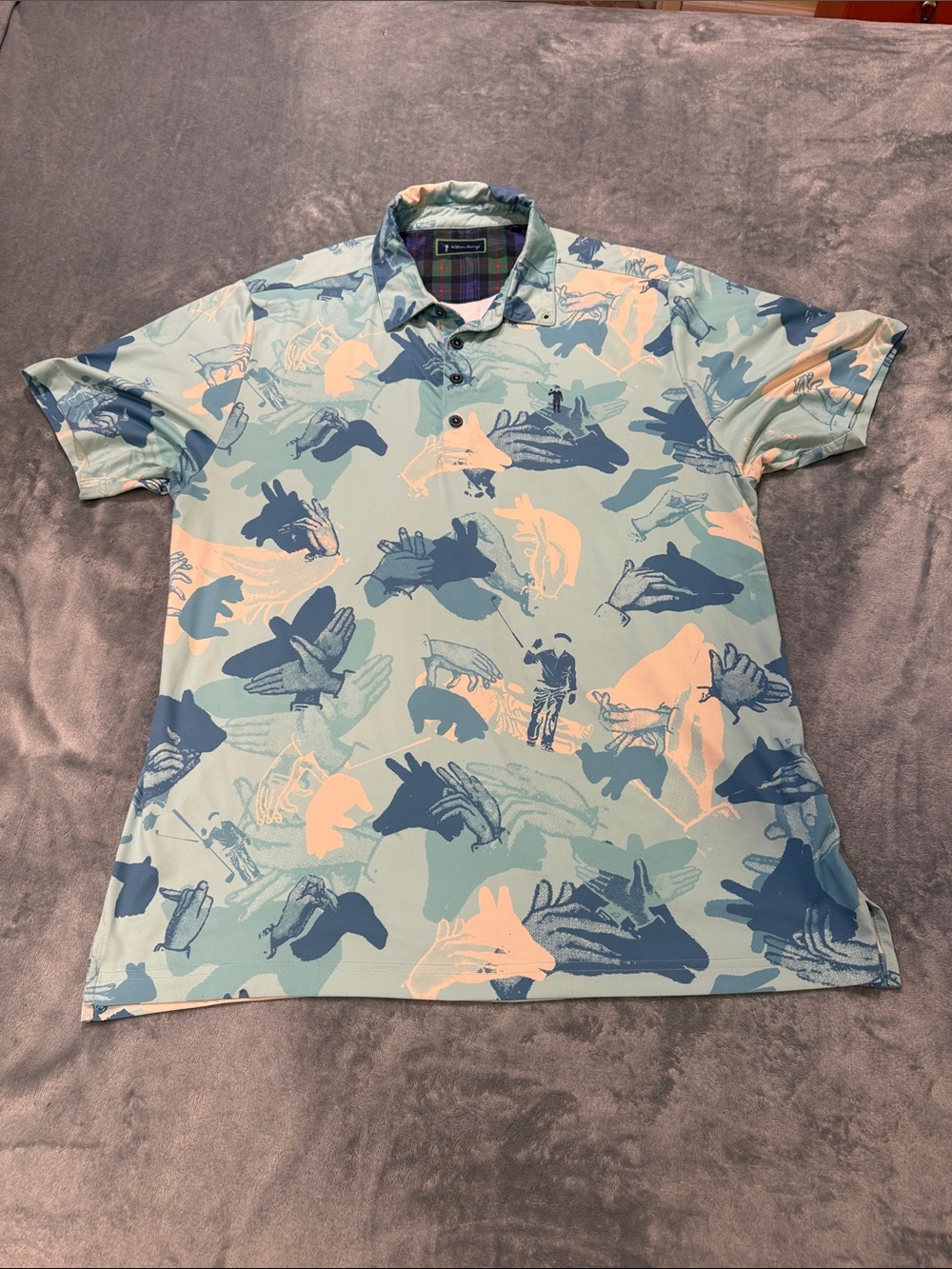 William Murray Golf Men’s Happy Hands Club Polo Shirt, sz L